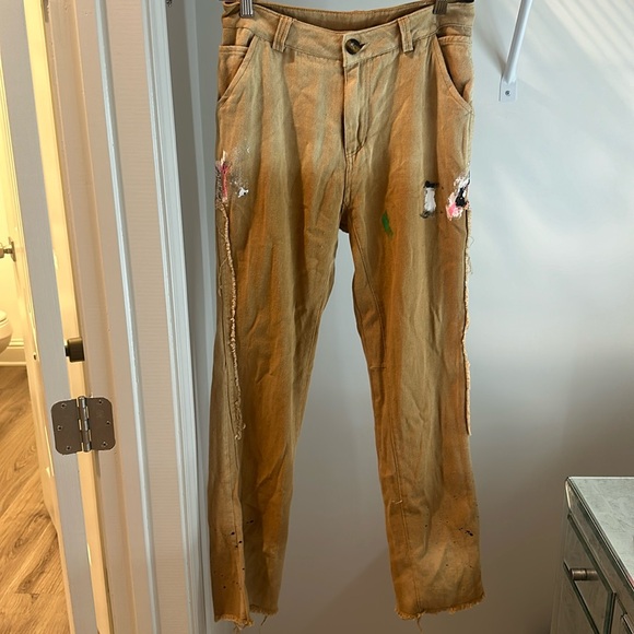 GALLERY DEPT Tan Distressed Jeans - Picture 2 of 6